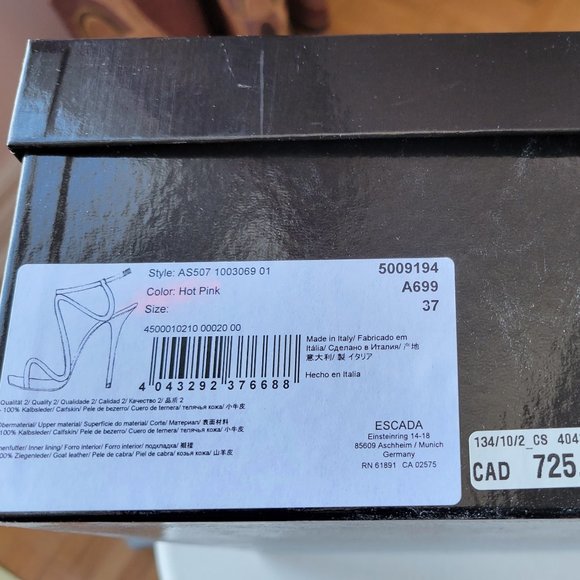 ESCADA - Brand New High heels summer leather shoes, made in Italy, Size EU: 37 - Picture 2 of 7